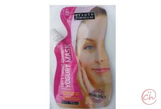 Омекотяваща и освежаваща маска за лице с ягода и йогурт- Beauty Formulas
